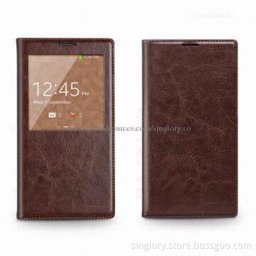 Leather Mobile Phone Case for Samsung Galaxy S5 with Card Slot Function